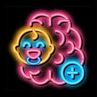 baby brain neon glow icon illustration vector