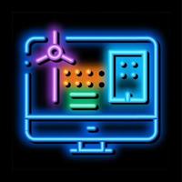 windmill computer control neon glow icon illustration vector