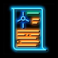wind energy technicians document neon glow icon illustration vector