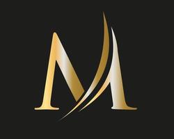 Initial monogram letter M logo with luxury concept vector