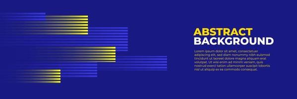 Abstract blue banner design vector, dynamic sporty horizontal background template with blue and yellow shapes for media promotion or web banner vector