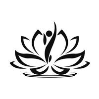 flor de loto vector logo icono espiritual simple aislado silueta símbolo signo