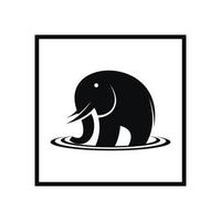 elefante silueta negra aislada sobre fondo blanco ilustración de arte abstracto vector