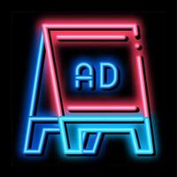 folding billboard neon glow icon illustration vector