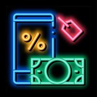 money phone pledge neon glow icon illustration vector