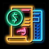 contract document account at pawnshop neon glow icon illustration vector