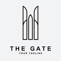 antique gate or vintage gate logo vector illustration design