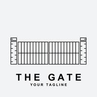 antique gate or vintage gate logo vector illustration design