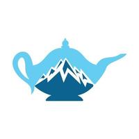 Kettle Mountain logo concept design. Mountain Teapot logo vector. vector