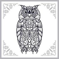 Owl bird mandala arts isolated on white background vector