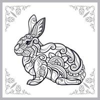 Rabbit mandala arts isolated on white background vector