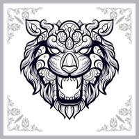 Tiger head mandala arts isolated on white background vector