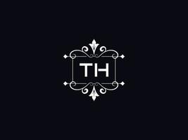 logotipo de th profesional, diseño de letra de logotipo de lujo minimalista th vector