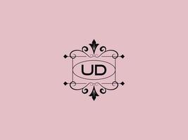 Creative Ud Logo Icon, stylish UD Luxury Letter Logo vector