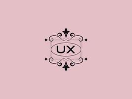 icono del logotipo ux creativo, elegante logotipo de letra de lujo ux vector