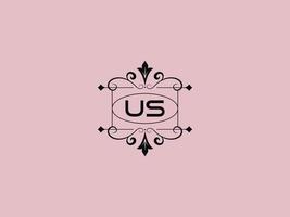 Creative Us Logo Icon, stylish US Luxury Letter Logo vector