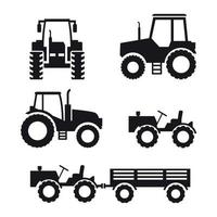 conjunto de iconos de tractor vector