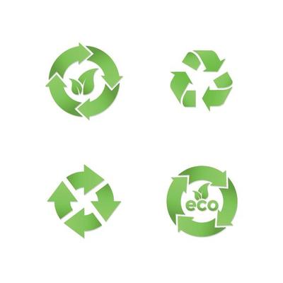 Recycle sign isolated on white background green