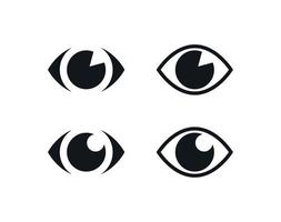 eye icons set, black on a white background vector