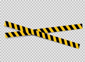 una advertencia. precaución. mayor peligro. la cinta es amarilla protectora con negro. parada. no cruzar. vector