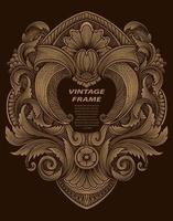 Isolated frames in baroque antique style. engraving ornament frames. vector