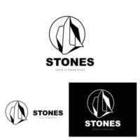 Stone Logo, Vector Stone Modern With Geometry Line Style, Design For Aesthetic Decoration, Brand Modern Product, Simple Icon Abstract Aesthetic Geometry Line