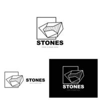 Stone Logo, Vector Stone Modern With Geometry Line Style, Design For Aesthetic Decoration, Brand Modern Product, Simple Icon Abstract Aesthetic Geometry Line