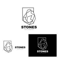 Stone Logo, Vector Stone Modern With Geometry Line Style, Design For Aesthetic Decoration, Brand Modern Product, Simple Icon Abstract Aesthetic Geometry Line