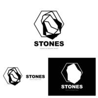 logotipo de piedra, piedra vectorial moderna con estilo de línea geométrica, diseño para decoración estética, producto moderno de marca, icono simple línea de geometría estética abstracta vector