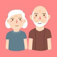 sonriente anciano y mujer abuelos vector