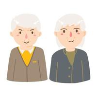 portrait of cute happy elderly couple vector