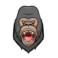 Gorilla Head Mascot Illustration vector