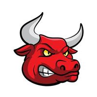 Red Head Bull Mascot Illustration vector