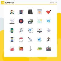 Modern Set of 25 Flat Colors and symbols such as love arrow creative data storage data center Editable Vector Design Elements