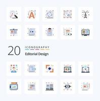 20 Editorial Design Flat Color icon Pack like art graphic file type digital graphic path vector