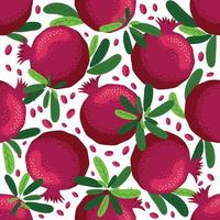 Seamless pattern with pomegranates. Decorative patterns of the pomegranate fruit vector