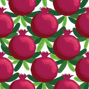 Seamless pattern with pomegranates. Decorative patterns of the pomegranate fruit vector