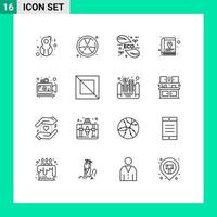 16 Thematic Vector Outlines and Editable Symbols of service manual float book leaf Editable Vector Design Elements