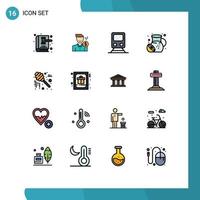 16 Creative Icons Modern Signs and Symbols of food transportation money train rail Editable Creative Vector Design Elements