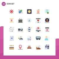 25 Thematic Vector Flat Colors and Editable Symbols of new location brain identification card card Editable Vector Design Elements