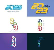 Big Set of 2023 Happy New Year logo text design 2023 number design template vector