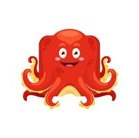 Octopus emoji, kawaii animal square face emoticon vector