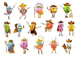 Cartoon vitamin cowboys, bandits, rangers, indians