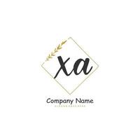 xa Initial handwriting and signature logo design with circle. Beautiful design handwritten logo for fashion, team, wedding, luxury logo. vector