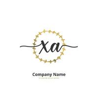 xa Initial handwriting and signature logo design with circle. Beautiful design handwritten logo for fashion, team, wedding, luxury logo. vector