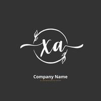 xa Initial handwriting and signature logo design with circle. Beautiful design handwritten logo for fashion, team, wedding, luxury logo. vector