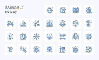 25 Chemistry Blue icon pack vector