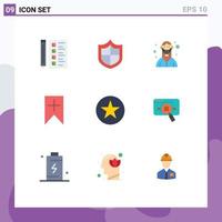 Pack of 9 creative Flat Colors of favorite interface doctor plus nurse Editable Vector Design Elements