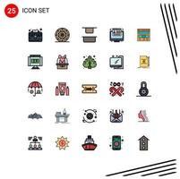 25 Creative Icons Modern Signs and Symbols of browser web slices browser conversion Editable Vector Design Elements