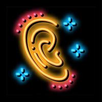 ear shape change neon glow icon illustration vector